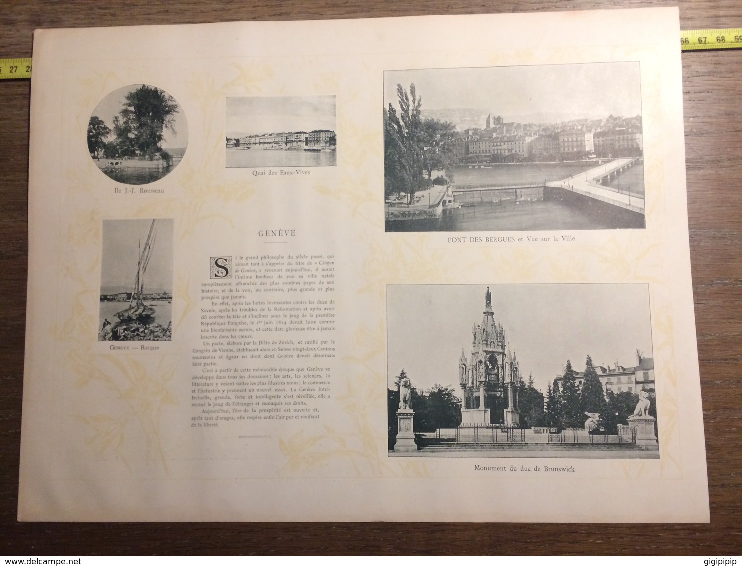 DOCUMENT SUISSE GENEVE PLACE NEUVE ET LE THEATRE PONT DES BERGUES - Collections