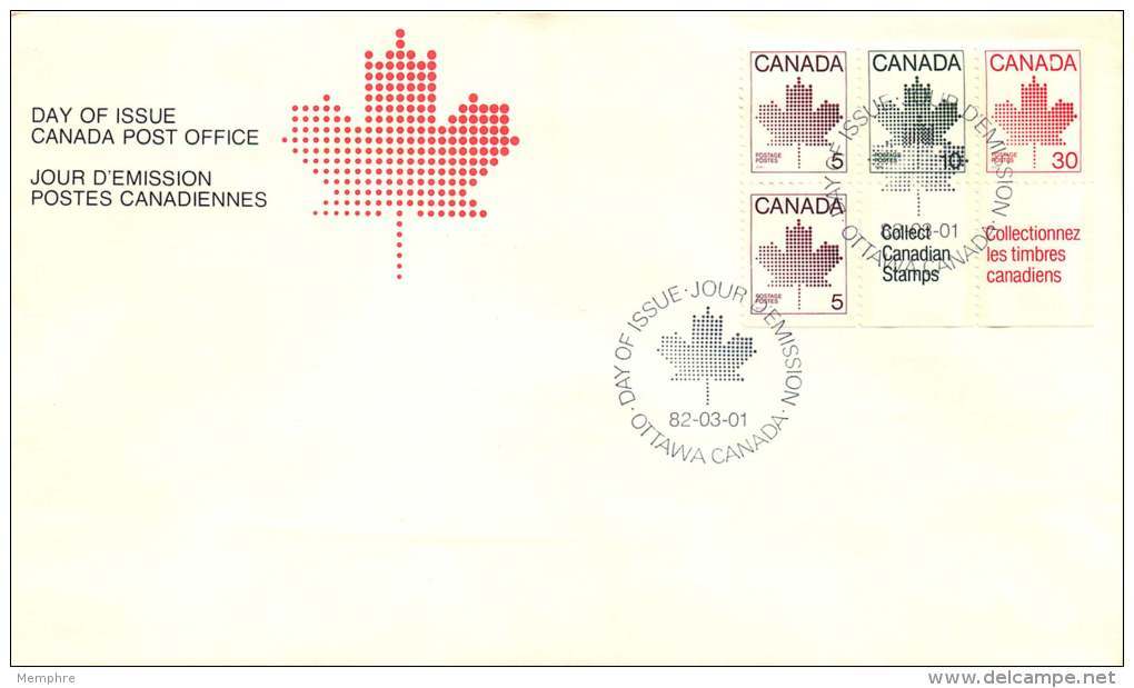 1981  Maple Leaf  Sc 940, 944, 945  Booklet 945a  BK 82 - 1981-1990