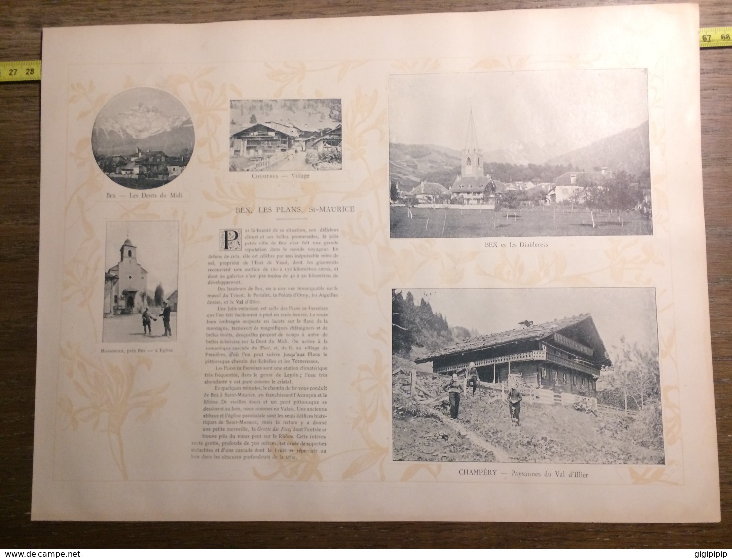 DOCUMENT SUISSE MARTIGNY GORGES DU TRIENT BEX LES PLANS SAINT MAURICE - Sammlungen