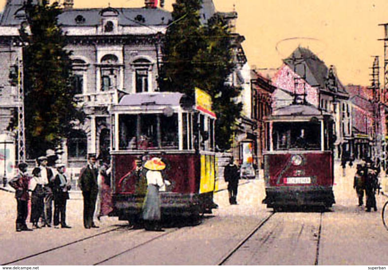 UJVIDÉK / NOVI SAD : ELISABETH PLATZ : ARRÊT Du TRAMWAY ÉLECTRIQUE / TRAM STATION ~ 1910 (aa553) - Serbie