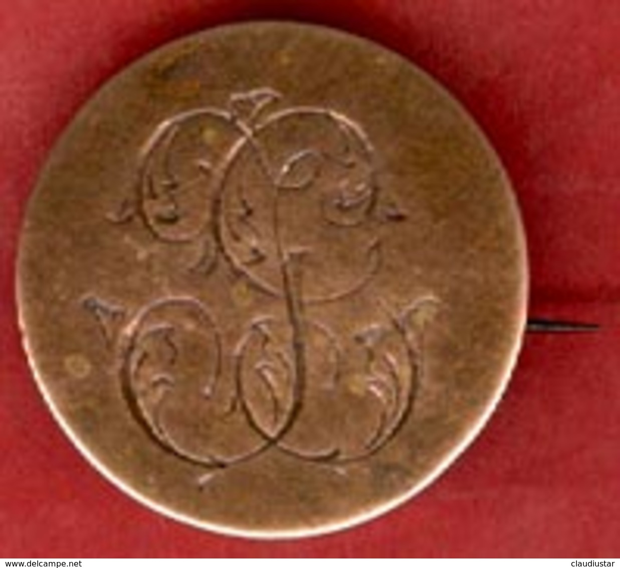 ** BROCHE  INITIALES  -  MONNAIE  NAPOLEON  1863 ** - Broschen