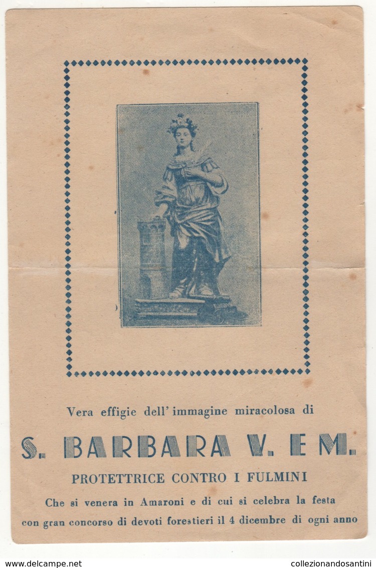 Santino Antico Santa Barbara Da Amaroni - Catanzaro - Religione & Esoterismo
