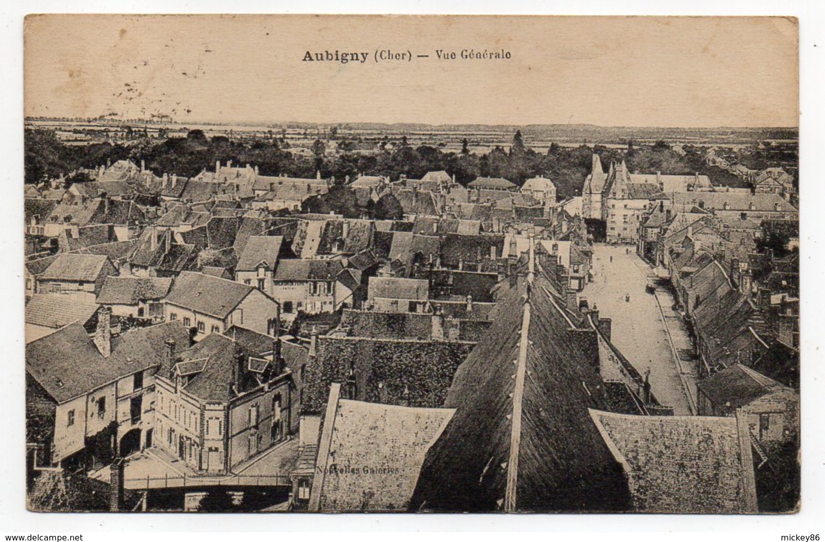 AUBIGNY SUR NERE --2 Cartes-- Vue Générale + Vue Ancienne... ...... à Saisir - Aubigny Sur Nere