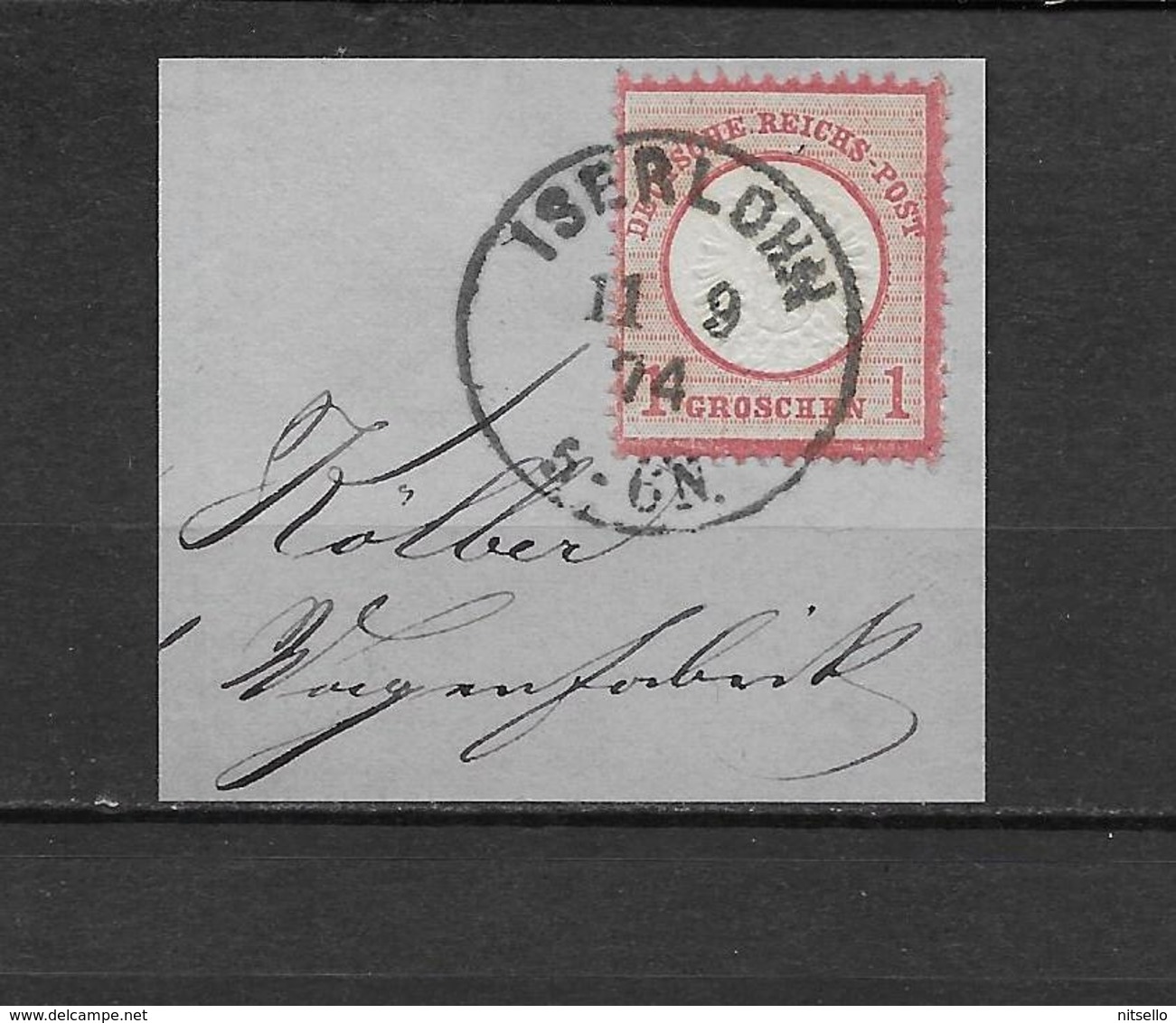 LOTE 1830   ///   (C020)  ALEMANIA IMPERIO  1872   YVERT Nº: 16  CON FECHADOR DE "ISERLONW" - Usados