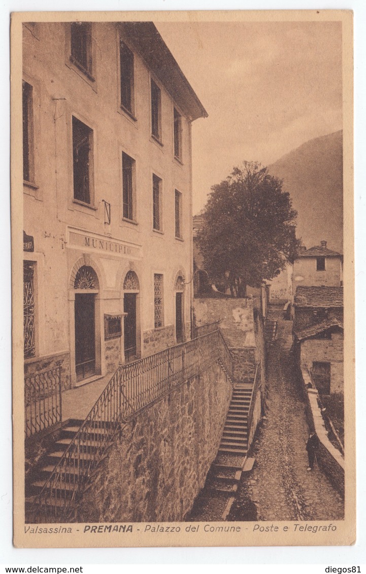 Premana (Vlsassina, Lecco) - Palazzo Del Comune - Poste E Telegrafo - Lecco