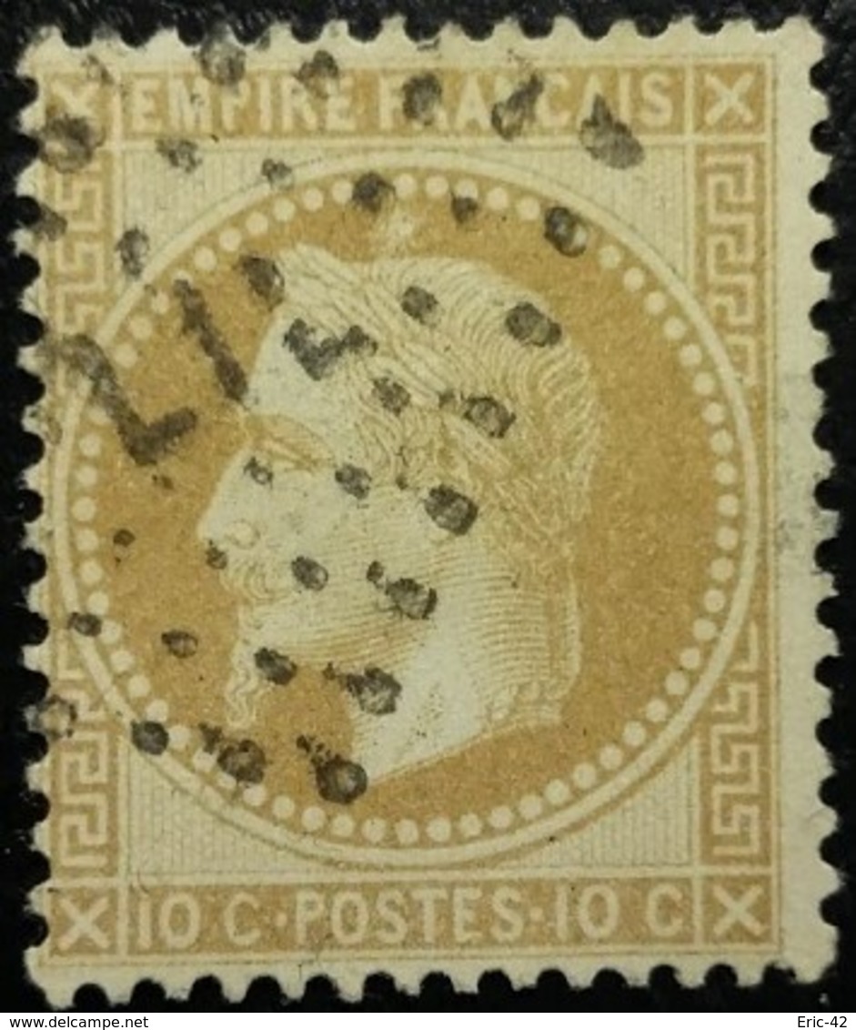 FRANCE Y&T N°28B Napoléon 10c Bistre Foncé. Oblitéré Losange L I L - 1863-1870 Napoléon III Lauré