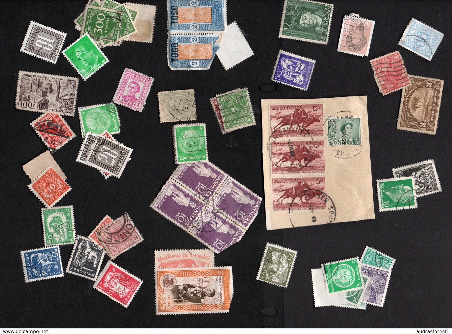 COLLECTION OF WORLD Stamps - Damaged Or Glued Together, So Quite An ODD LOT, That Requires Careful Soaking - Collections (sans Albums)