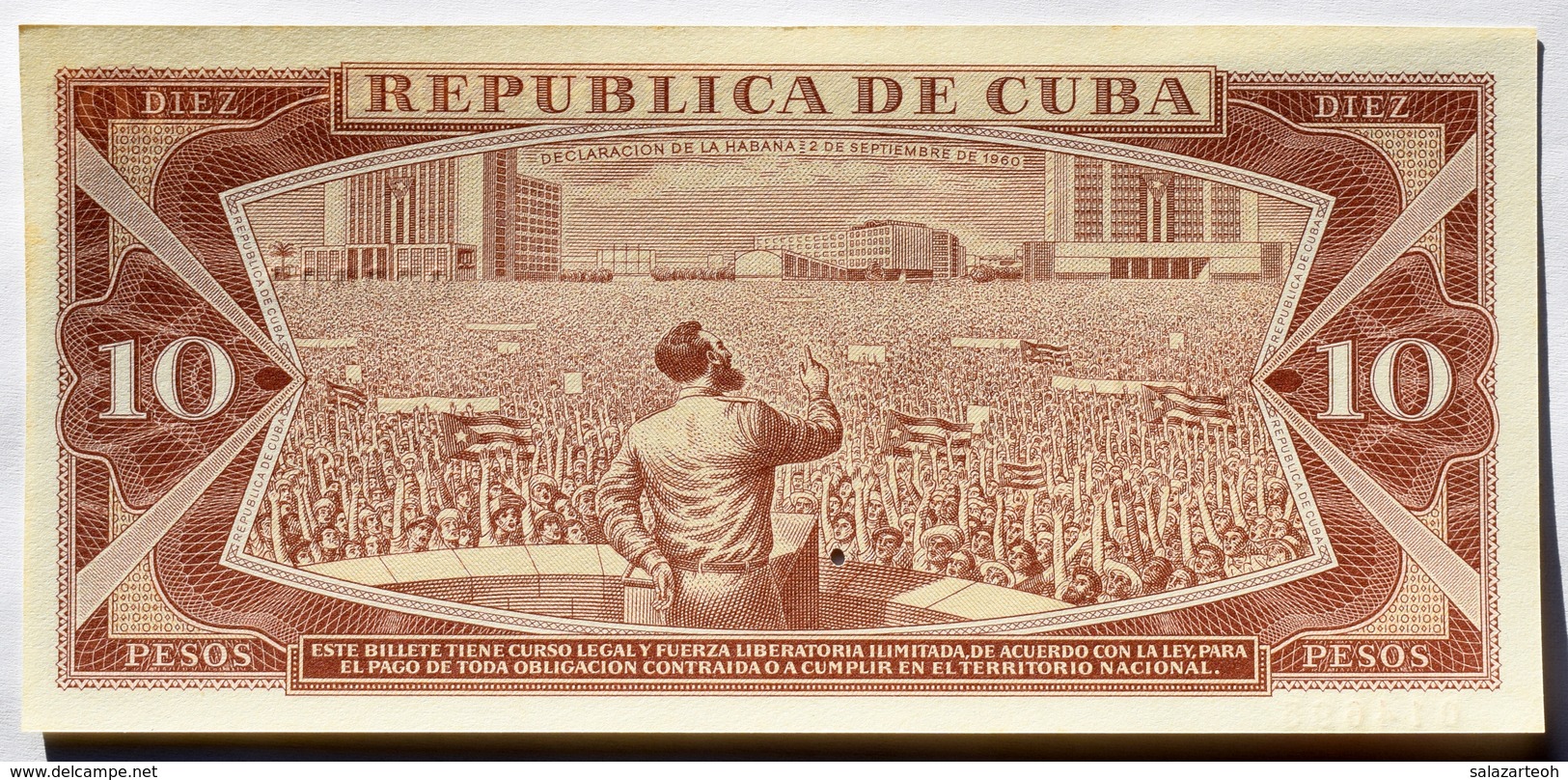 Cuba DIEZ PESOS 1967, SPECIMEN, Billete Gem-UNC. Primera Década De La Revolución Cubana. - Cuba