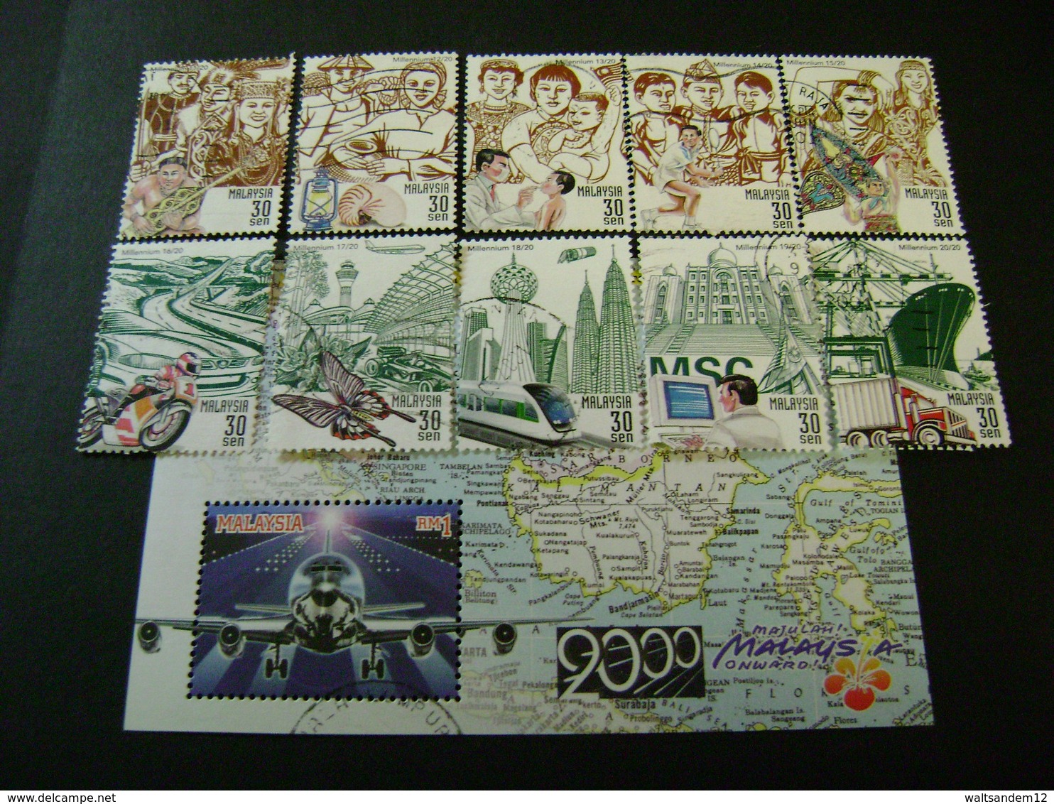 Malaysia 2000 stamp issues (between SG 840 and 969 - see description) 9 images - Used