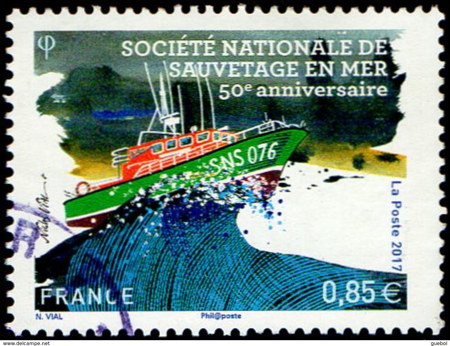 Oblitération Cachet à Date Sur Timbre De France N° 5151 Anniversaire De La Société Nationale De Sauvetage En Mer - Used Stamps