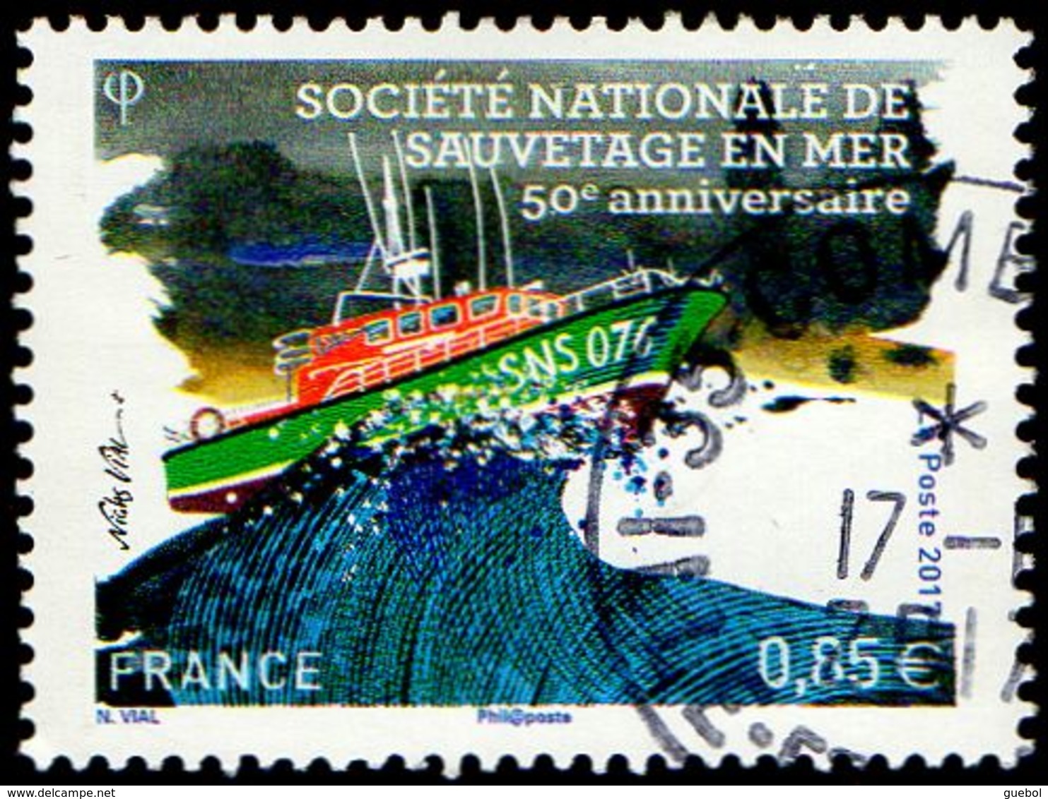 Oblitération Cachet à Date Sur Timbre De France N° 5151 Anniversaire De La Société Nationale De Sauvetage En Mer - Oblitérés