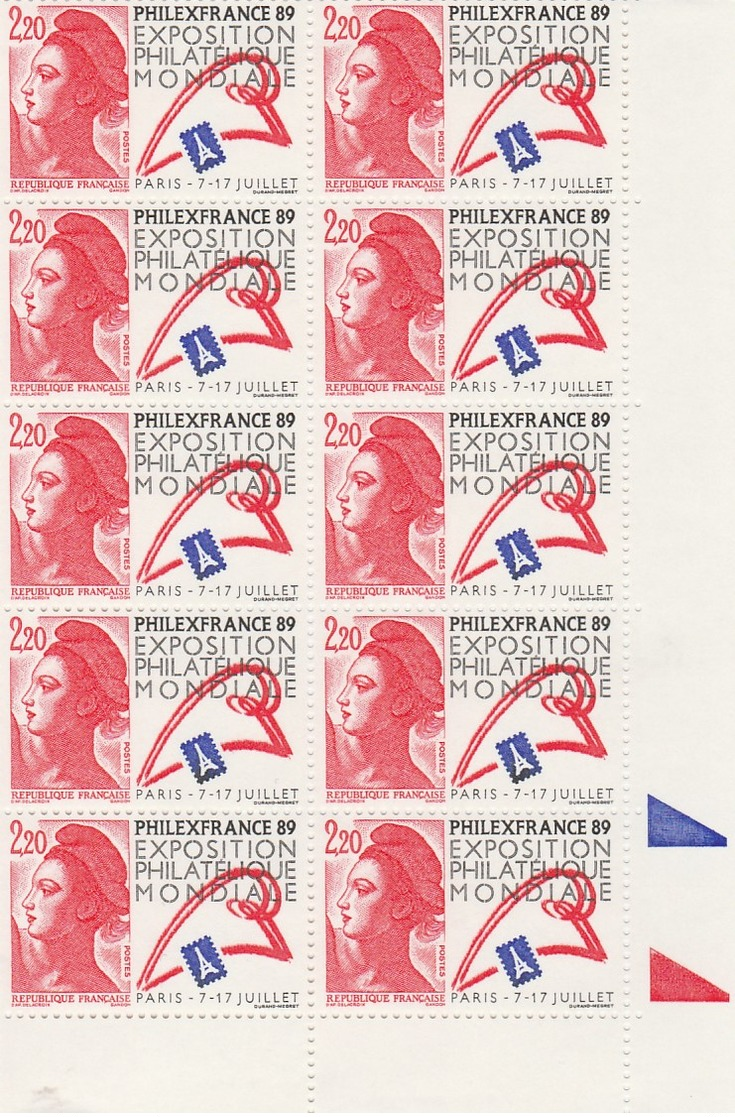 FRANCE 1988 N°2561*° PHILEXFRANCE89  BLOC DE 10 BDF - Neufs