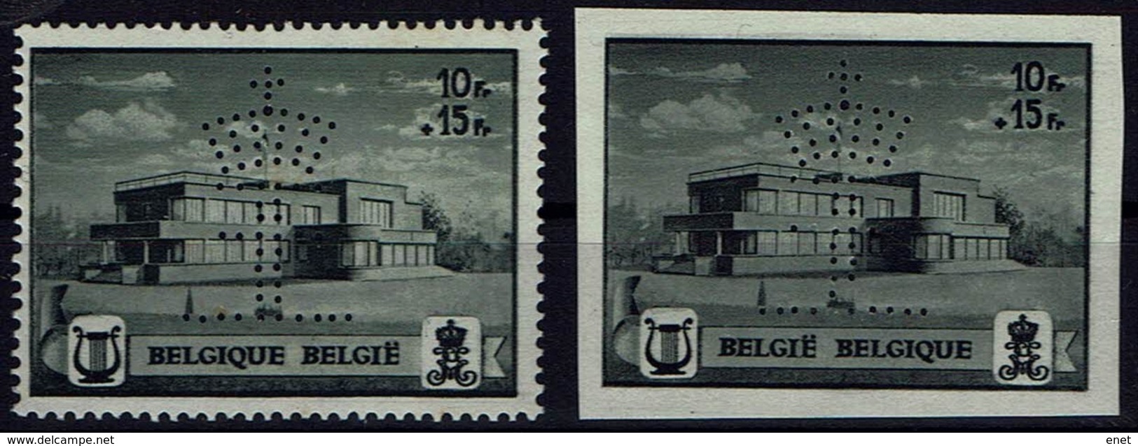 Belgien Belgie 1942 - Musikstiftung Der Königin Elisabeth - Waterloo - MiNr 594A-595A** - Perfo - Musik