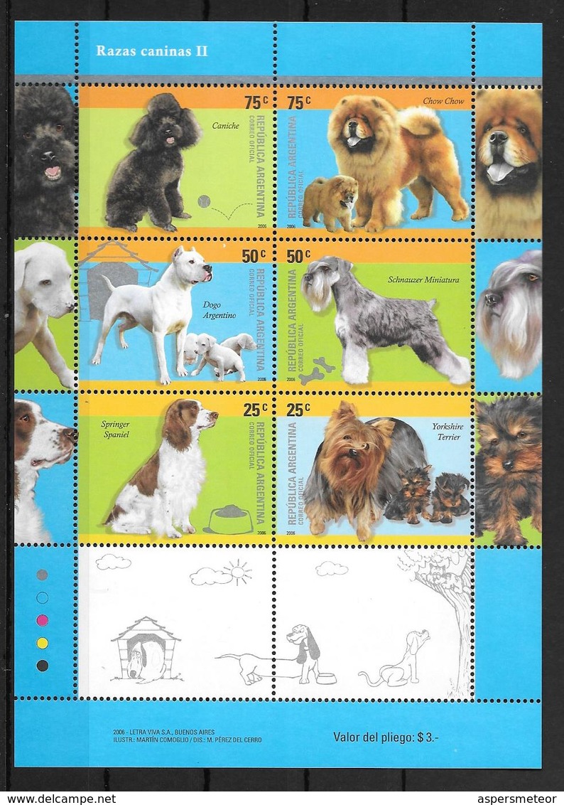 RAZAS CANINAS II ARGENTINA 2006 JALIL GOTTIG 171 FEUILLET MNH TBE PERROS CHIENS DOG DOGS CAN CANES PUPPY PUPPIES -LILHU - Blocs-feuillets