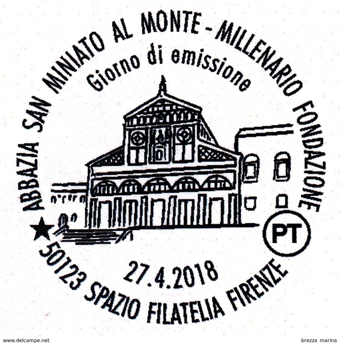 ITALIA - Usato - 2018 - 1000 Anni Dell' Abbazia Di San Miniato Al Monte In Firenze - Facciata - 0,95 - 2011-20: Usati