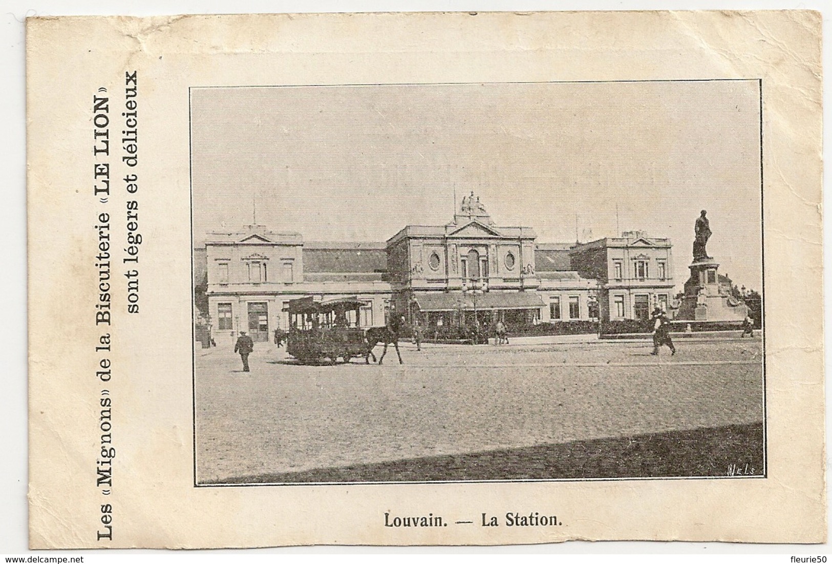 LOUVAIN - La Station. Tram-Cheval. Pub. "Au Pacha Planque-David, épiceries, Chaussures,biscuits Le Lion à Tournai. - Leuven