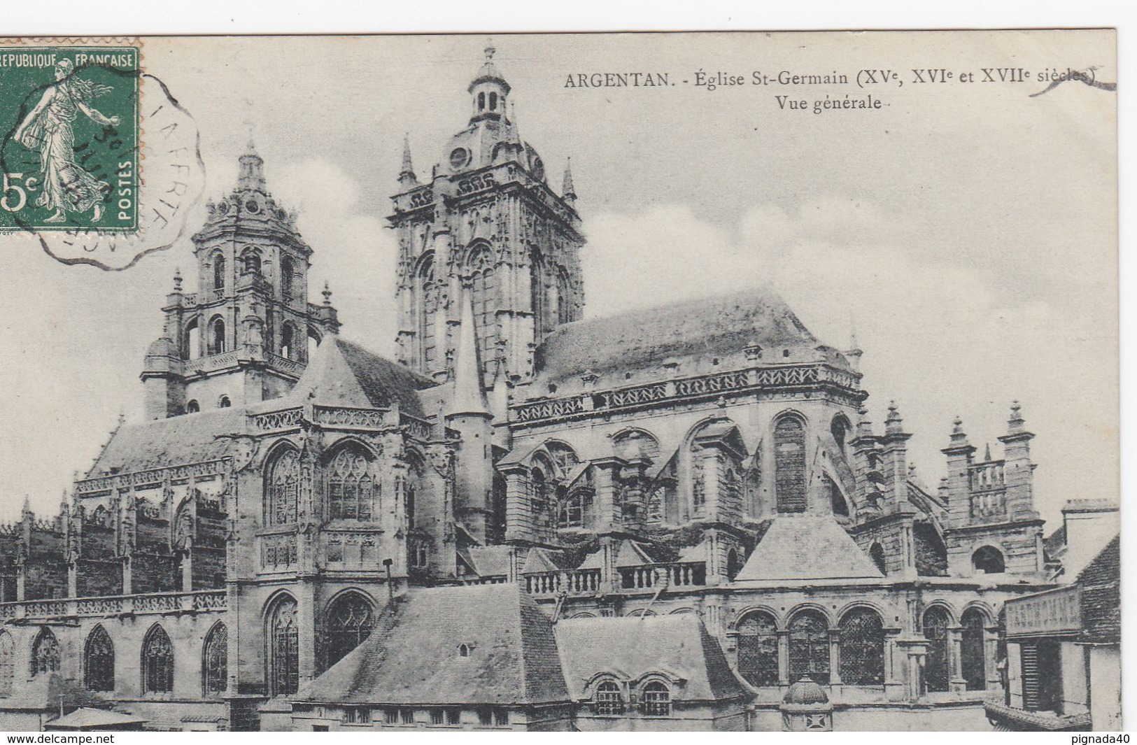 Cp , 61 , ARGENTAN , Église St-Germain (XVe, XVIe Et XVIIe S.), Vue Générale - Argentan