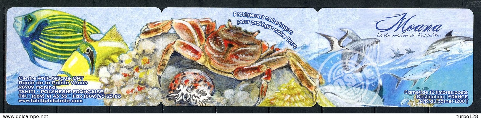 POLYNESIE 2012 Carnet N° C960 ** ( 960/971 ) Neuf MNH Superbe Faune Marine Oiseaux Poissons Tortues Crustacés Requin - Unused Stamps