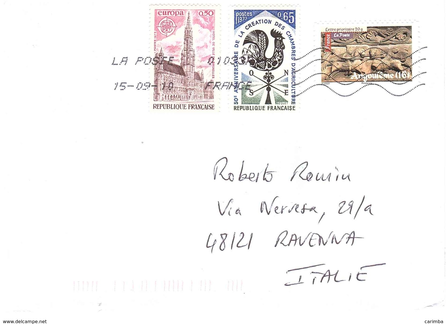 LETTERA X ITALY CON EUROPA 1973 - 1961-....