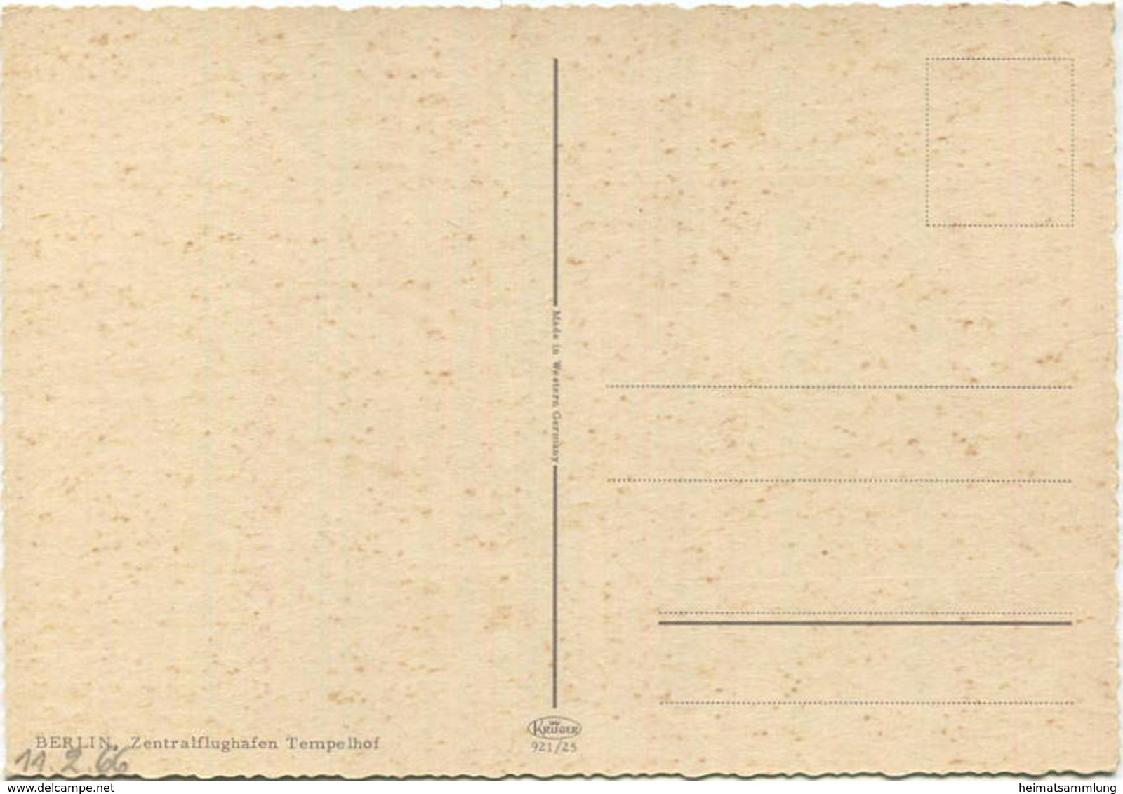 Berlin Flughafen Tempelhof - AK Grossformat - Verlag Krüger - Tempelhof