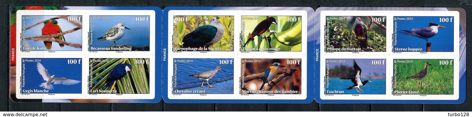 POLYNESIE 2010 Carnet N° C916 ** ( 916/927 ) Neuf MNH Superbe Faune Oiseaux Lori Sterne Pluvier  Oiseaux Animaux - Unused Stamps