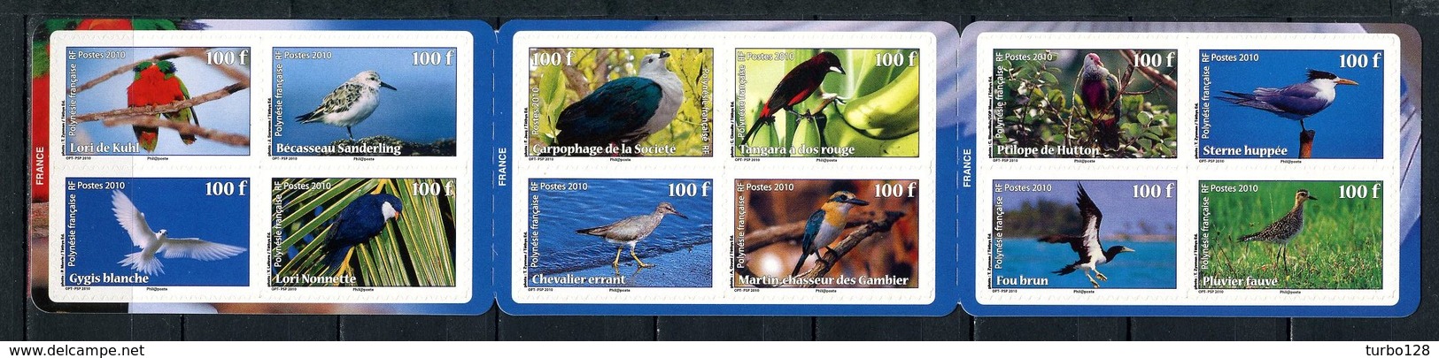 POLYNESIE 2010 Carnet N° C916 ** ( 916/927 ) Neuf MNH Superbe Faune Oiseaux Lori Sterne Pluvier  Oiseaux Animaux - Neufs