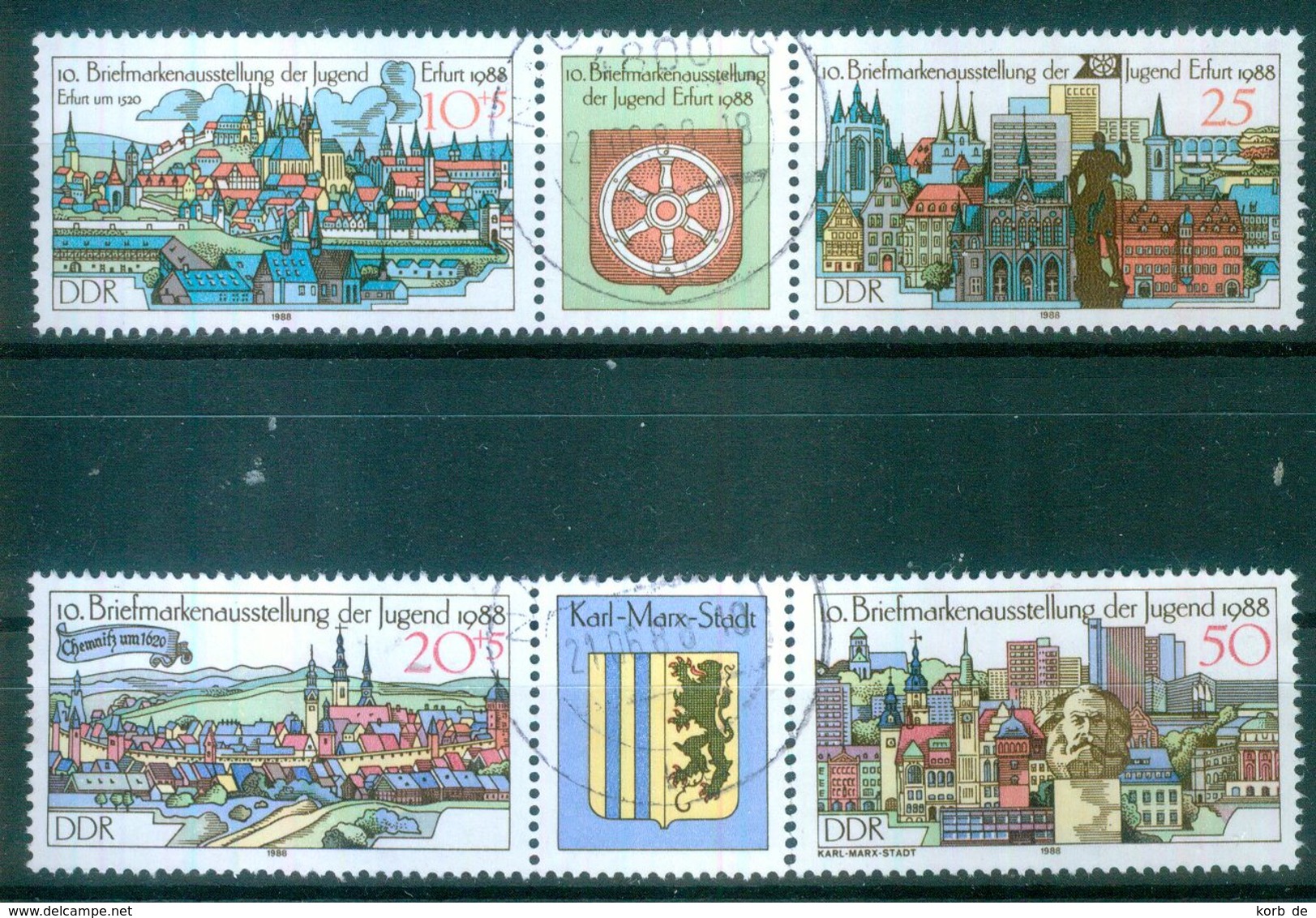 DDR 1988 / MiNr.   3173 – 3176   2  Dreierstreifen    O / Used   (s360) - Gebraucht