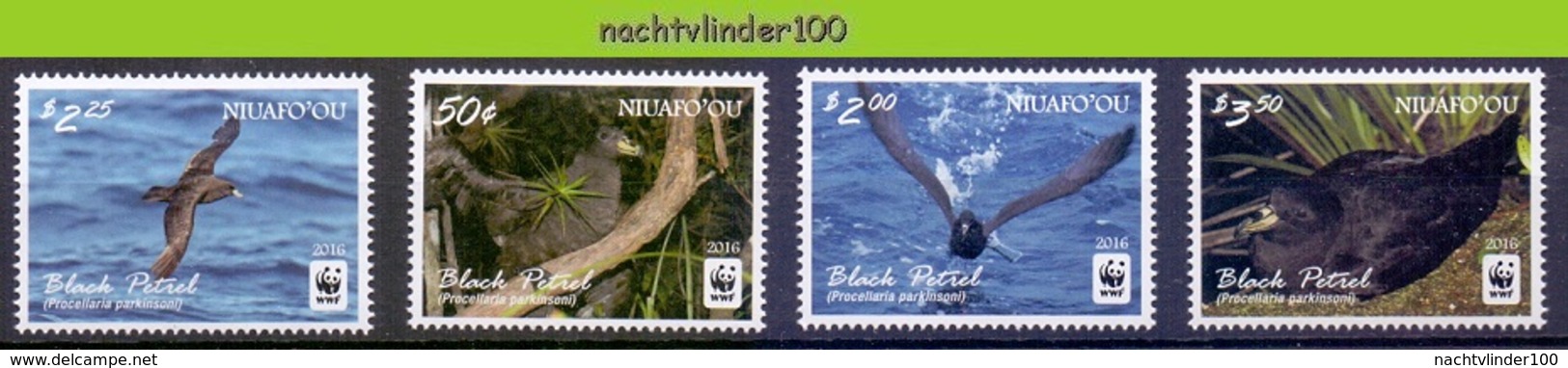 Nfa019s WWF FAUNA VOGELS BLACK PETREL BIRDS VÖGEL AVES OISEAUX NIUAFO'OU 2016 PF/MNH - Ongebruikt