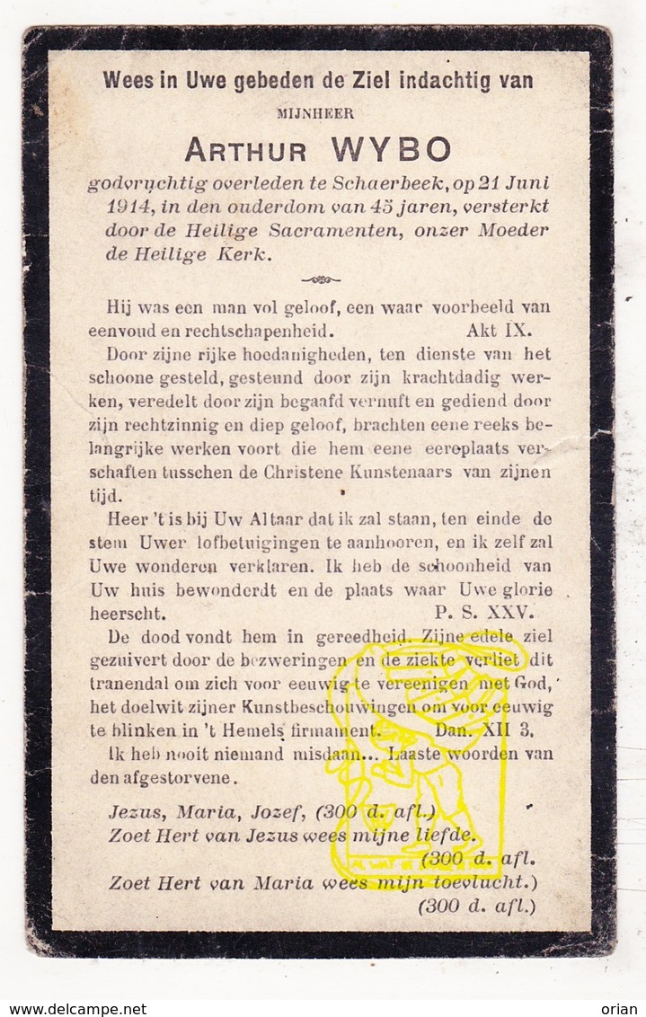 DP Foto - Kunstenaar Glazenier Glasschilder  Arthur Wybo ° Veurne 1868 † Schaarbeek 1914 / Atelier Jules Capronnier - Images Religieuses