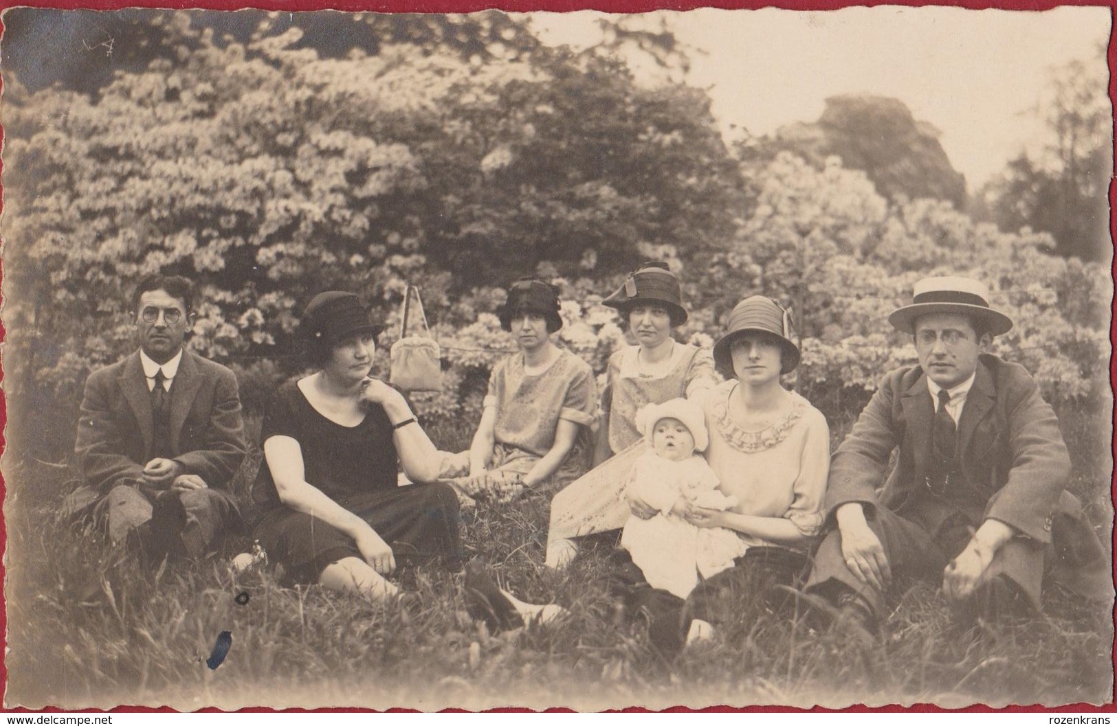 Oude Foto Old Photo Pick-Nick Dejeuner Sur L' Herbe Belle Epoque - Day Trip Daguitstap - Personnes Anonymes