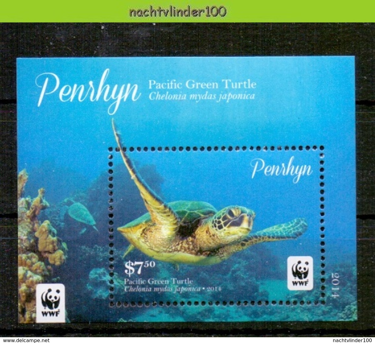 Nfa028 WWF FAUNA REPTIELEN SCHILDPAD PACIFIC GREEN TURTLE REPTILES TURTLE SCHILDKRÖTEN PENRHYN 2014 PF/MNH - Ongebruikt