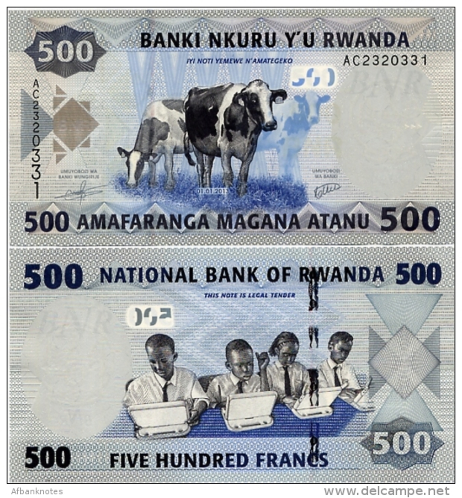 RWANDA       500 Francs       P-38       1.1.2013       UNC - Rwanda