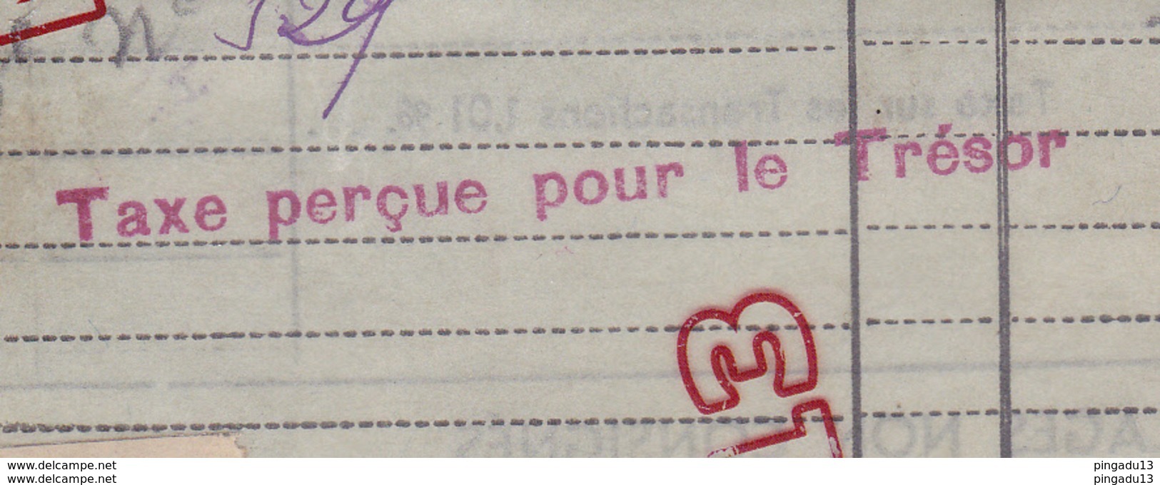 Au Plus Rapide Timbre Fiscal Monaco 14 Octobre 1942 Sangiorgio Vins Facture Pascal Chef De Gare Griffe Taxe Trésor - Fiscales