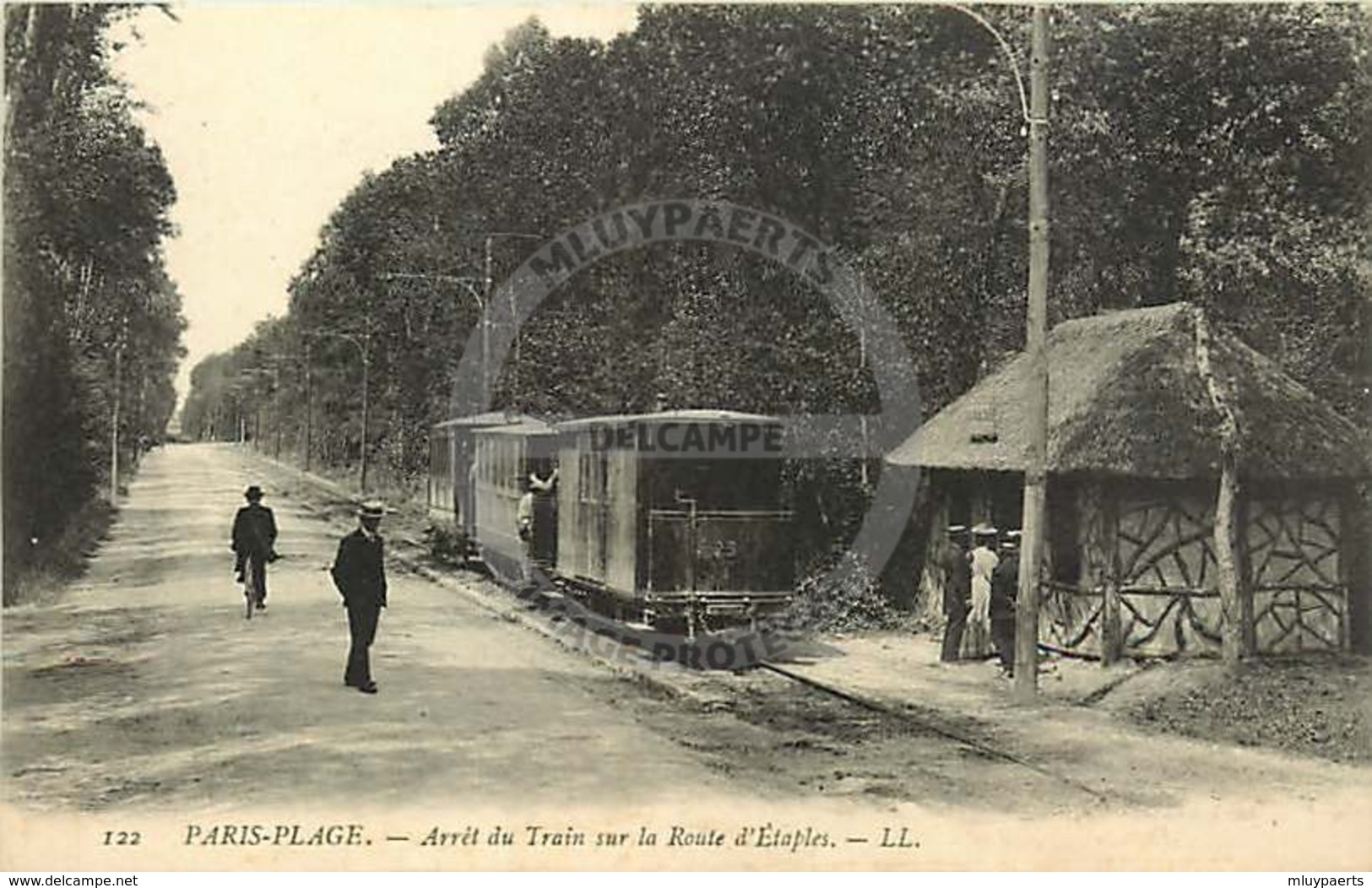 /!\ 9495 - CPA/CPSM - 62 - Paris-Plage : Arret Du Train Sur La Route D'Etaples - Autres & Non Classés