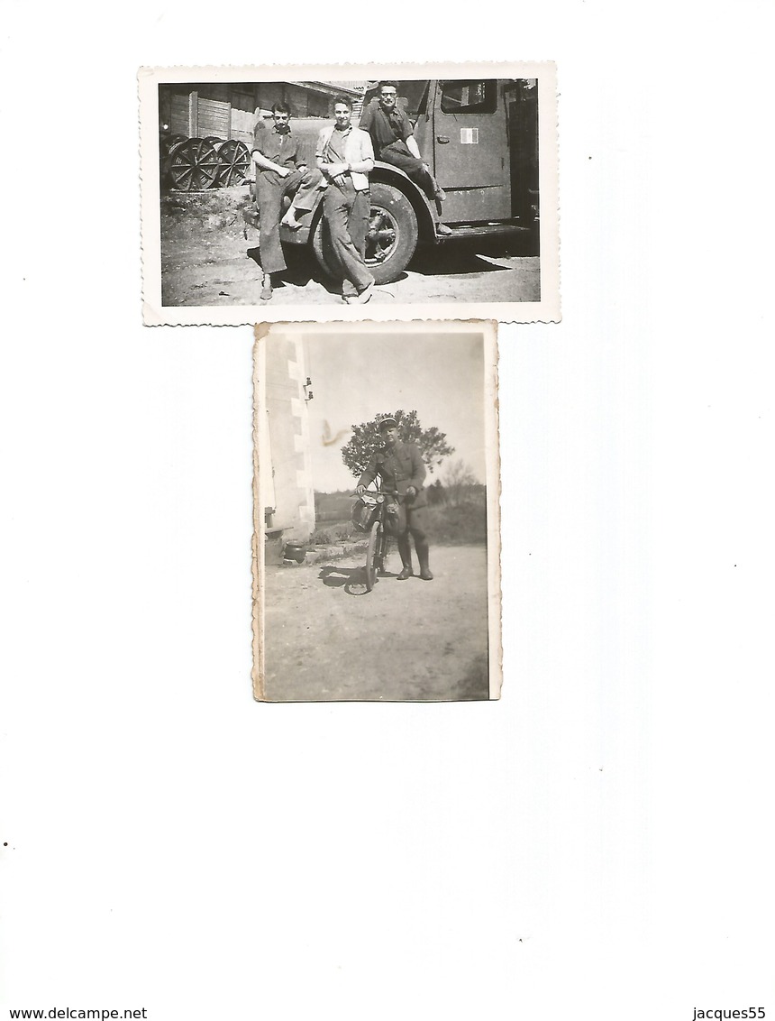 2 Petites Photos-gendarmes Français-et Maquisards Pendant L'occupation - Oorlog 1939-45