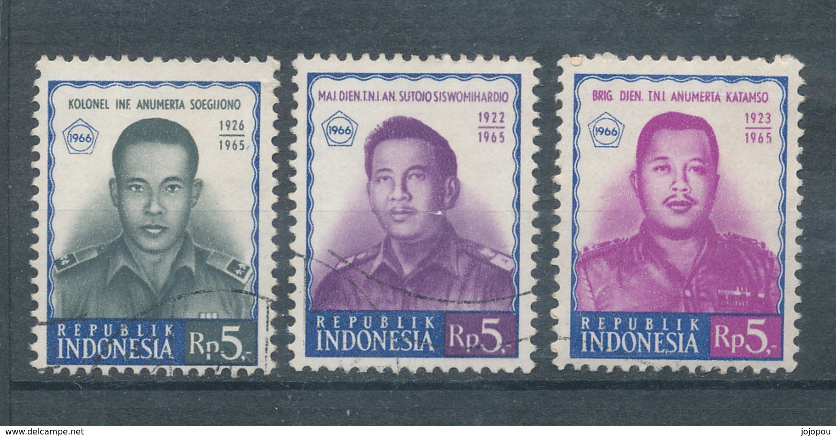 Portraits De Militaire - Lot De 3 TP - Indonésie