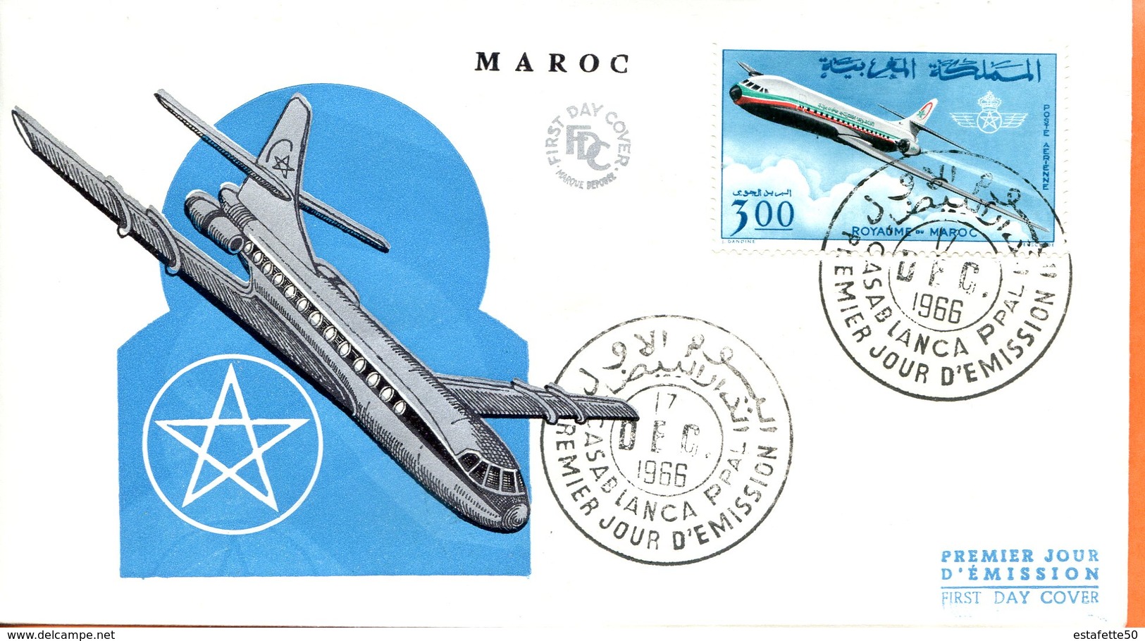 Maroc; FDC 1966,TP PA N°115 " Royal Air Maroc "Morocco;Marruecos - Maroc (1956-...)