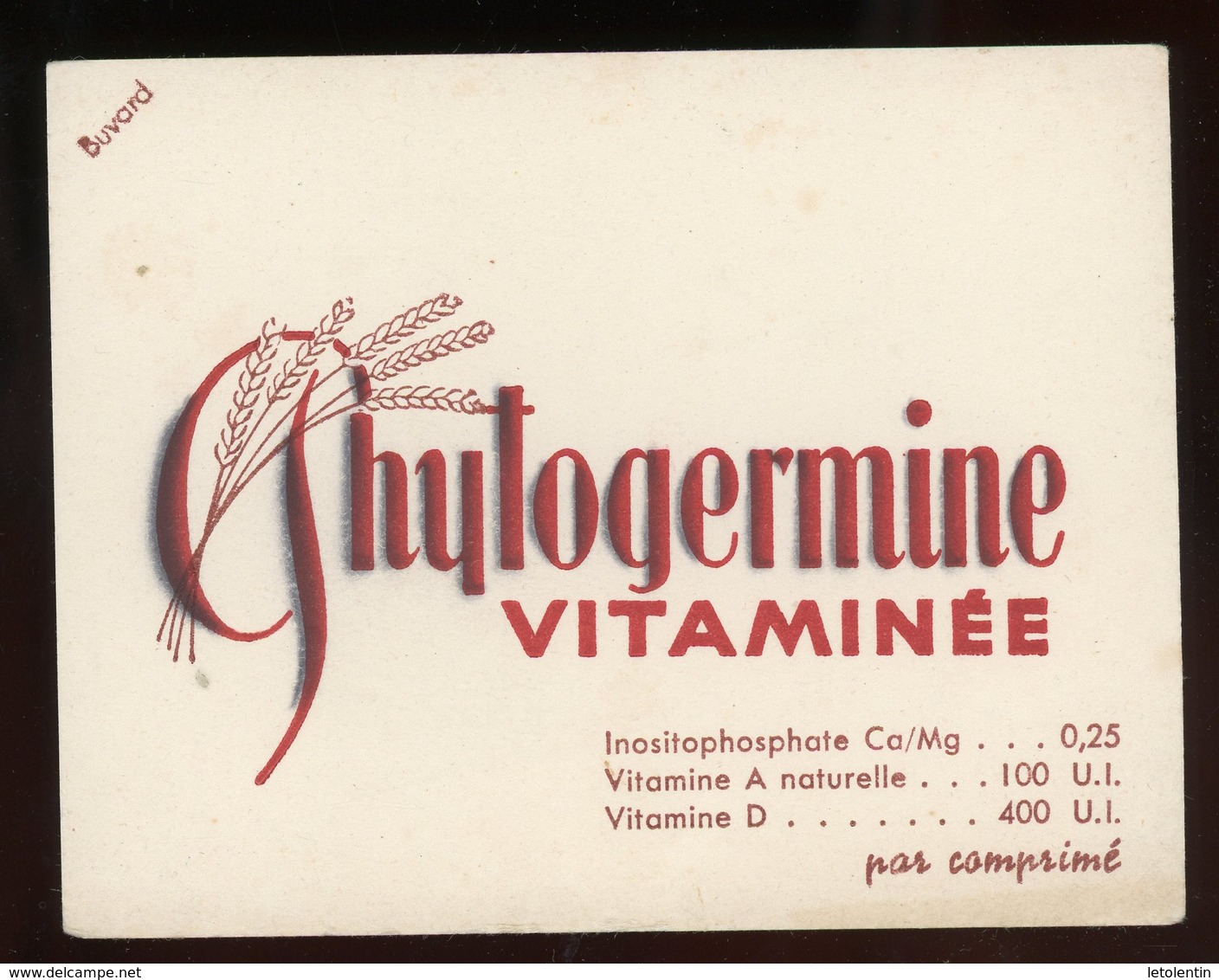 BUVARD: GHYTOGERMINE - FORMAT 10,5X13,5 Cm - Produits Pharmaceutiques