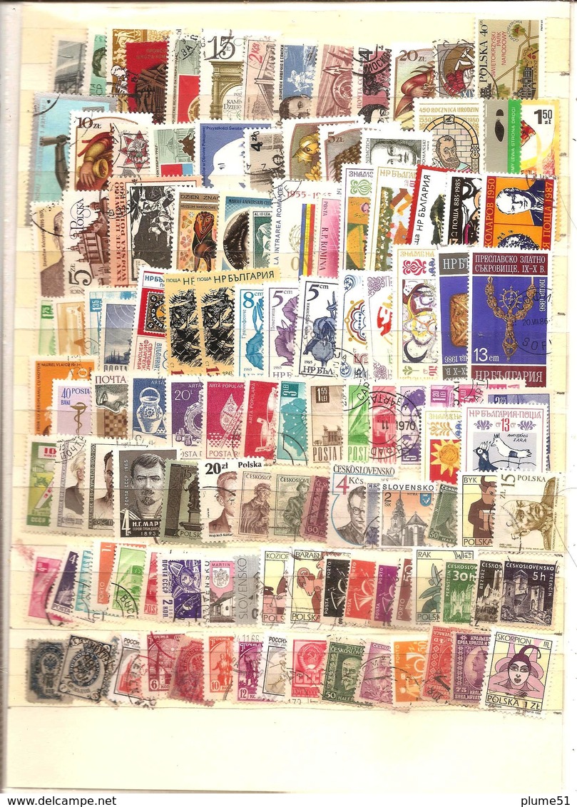 VRAC + de 800 timbres oblitérés MONDE - 12