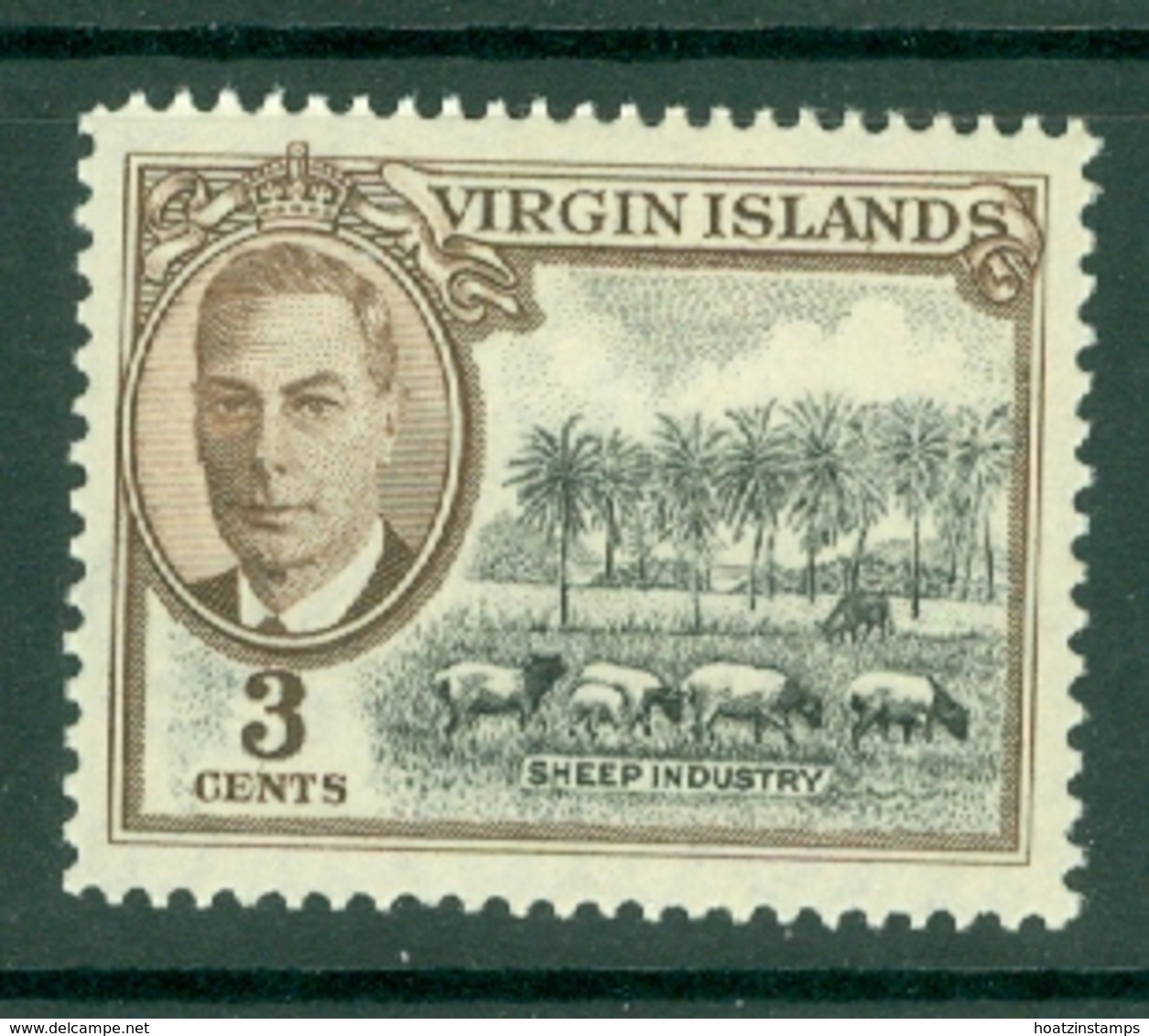British Virgin Is: 1952   KGVI   SG138   3c   MH - British Virgin Islands