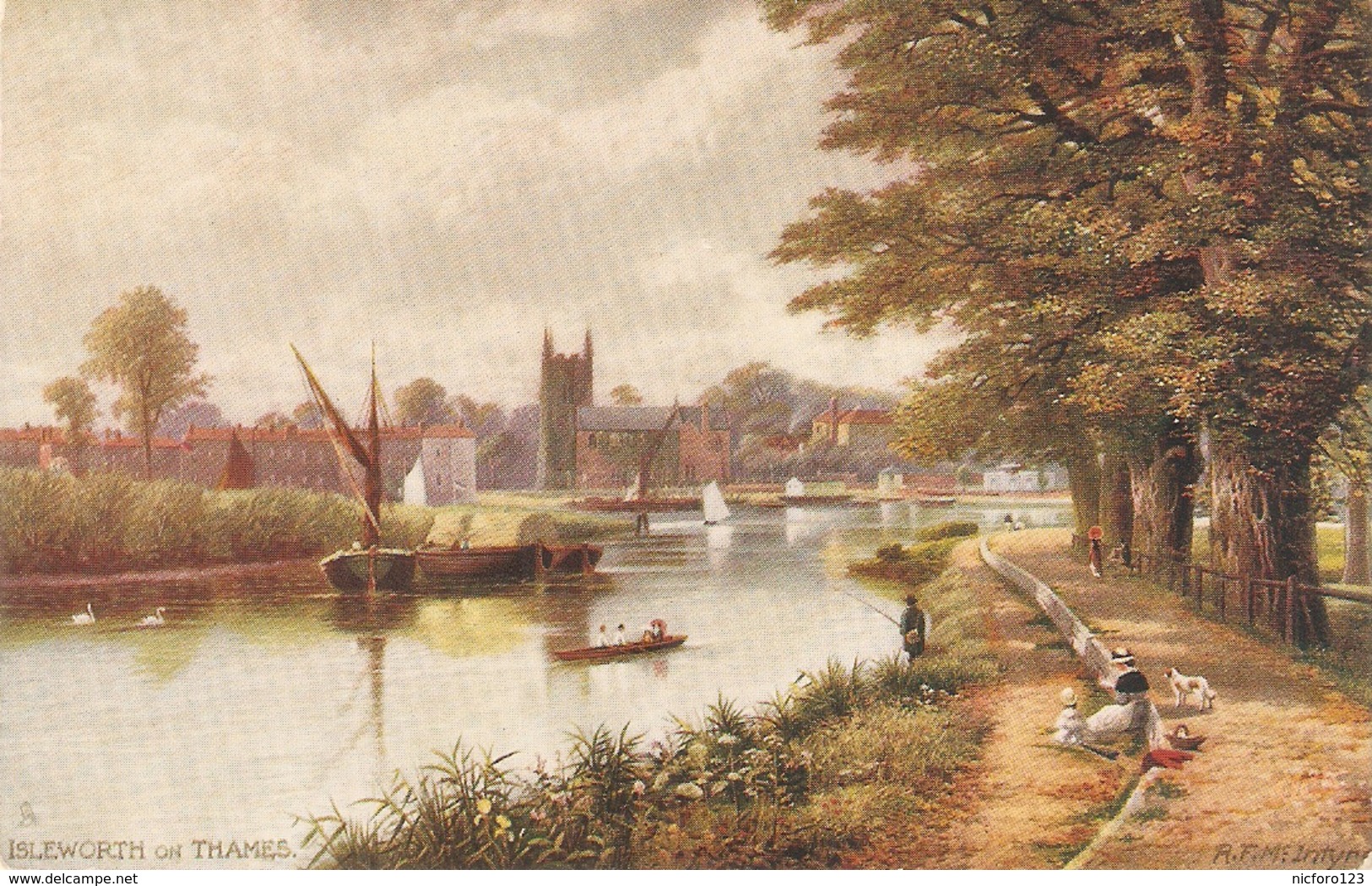 "R.F.McIntyre.. Isleworth On Thames" Tuck Oilette Picturesque Thames Ser.PC # 7121 - Tuck, Raphael