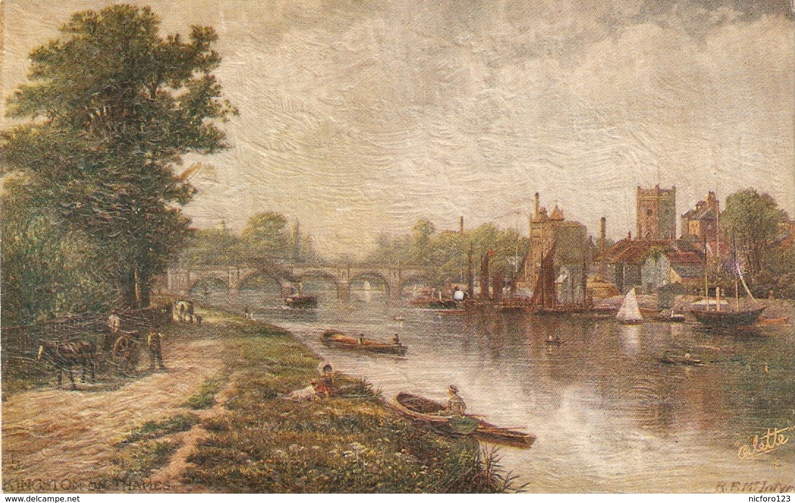 "R.F.McIntyre.. IKingston- On Thames" Tuck Oilette Picturesque Thames Ser.PC # 7121 - Tuck, Raphael