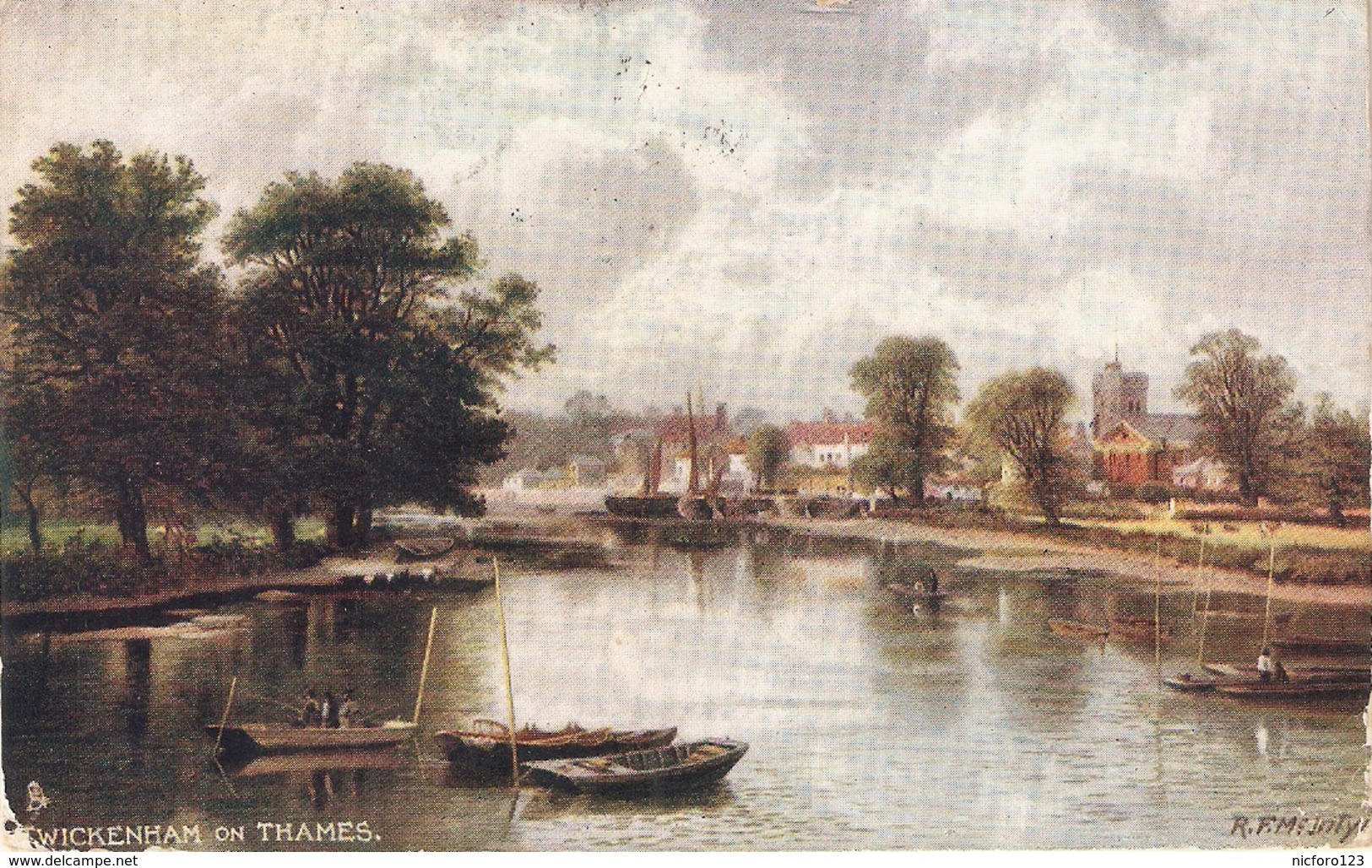 "R.F.McIntyre.. Wicckenham On Thames"" Tuck Oilette Picturesque Thames Ser.PC # 7121 - Tuck, Raphael