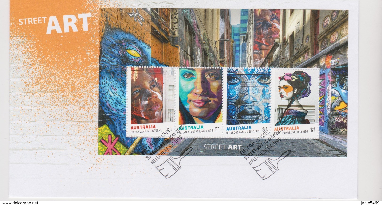 Australia 2017 Street Art Miniature Sheet FDC - FDC