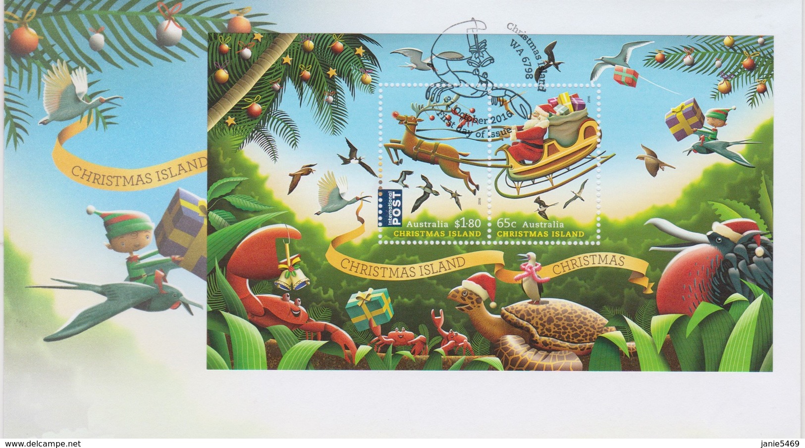 Christmas Island 2016 Christmas Miniature Sheet FDC - Christmas Island