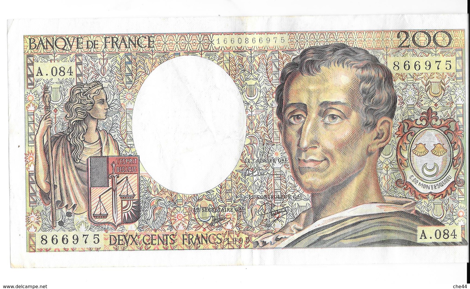 Billet De 200 Francs.1991. - 200 F 1981-1994 ''Montesquieu''