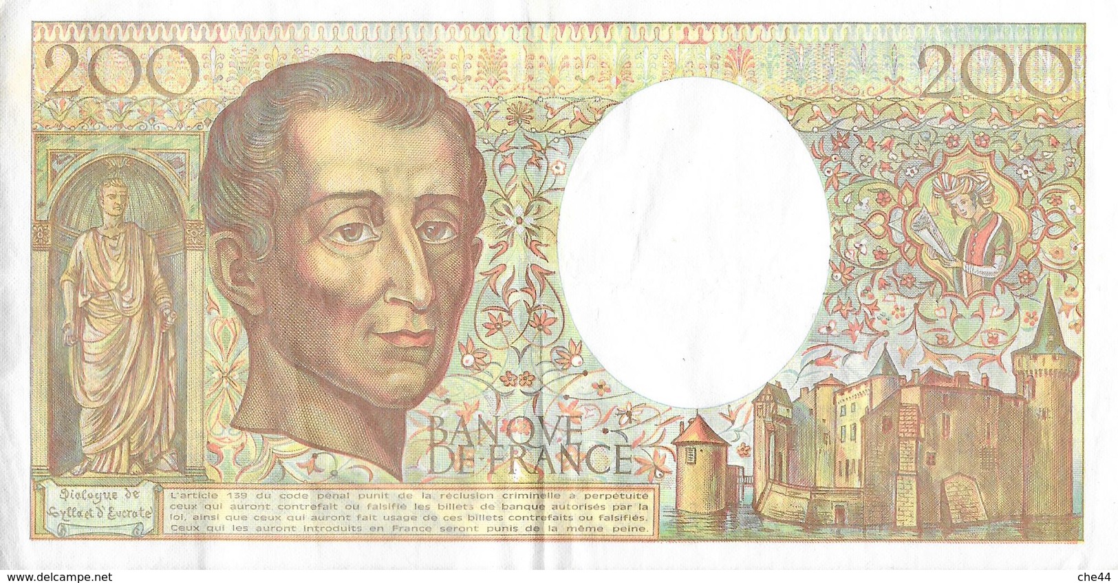 Billet De 200 Francs.1991. - 200 F 1981-1994 ''Montesquieu''