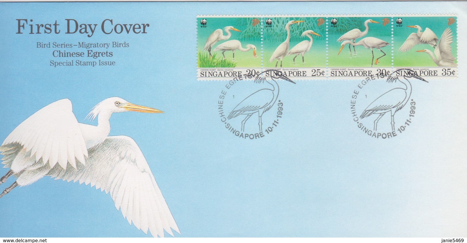 Singapore 1993 Migratory Birds FDC - Singapore (1959-...)