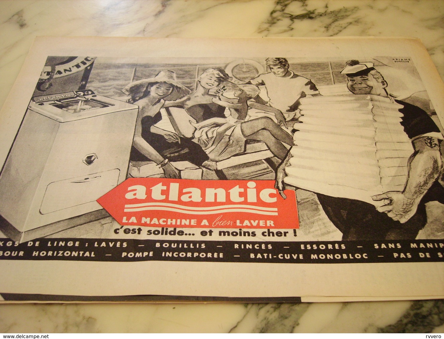 ANCIENNE PUBLICITE POUR MACHINE A BIEN  LAVER ATLANTIC 1960 - Affiches