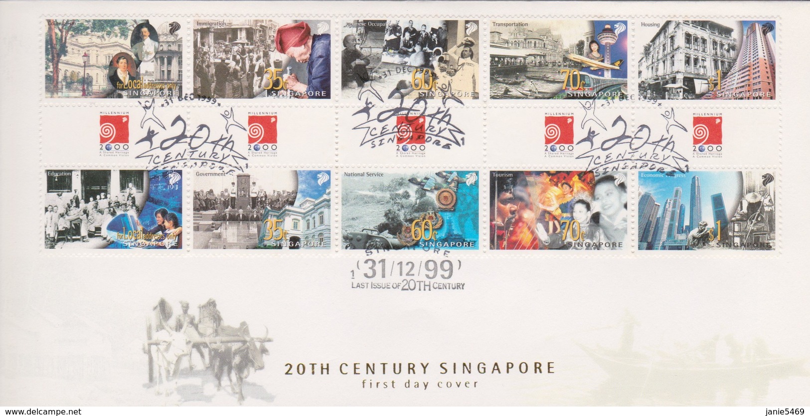 Singapore 1999 20th Century Singapore FDC - Singapore (1959-...)